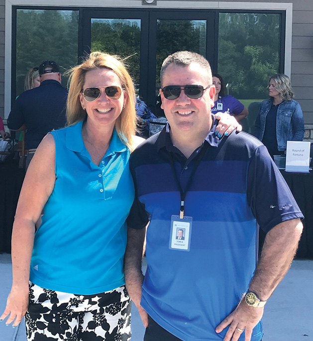Hudson Hospital Foundation president Kari Rambo, Hudson Hospital & Clinic president Tom Borowski at the Hudson Hospital Golf Tournament
