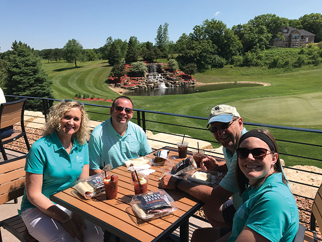 Stacy Herink, Vince Dreyer, Rick Nelson, Cassie Cook at the Hudson Hospital Golf Tournament