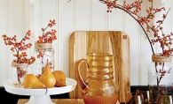 Fall decor on a counter.