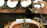 A table decorated for Friendsgiving.