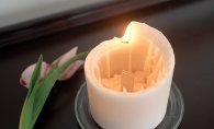 A spiral candle from Afton Candle Company.