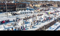 World Snow Sculpting Competition in Downtown Stillwater