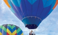 Hot air balloon liftoff