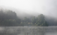 morning fog at perch lake