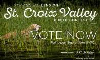 A graphic advertising voting for the 2019 Lens on St. Croix Valley photo contest.