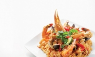 Seafood &  chorizo paella from The Global Chef