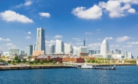 The skyline of Yokohama, Japan.