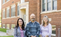 Dana Millington of the Madison Claire Foundation, with Thomas Kearney and Christie Hogan of New Heights School.