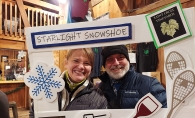 Attendees at the Starlight Snowshoeing Event