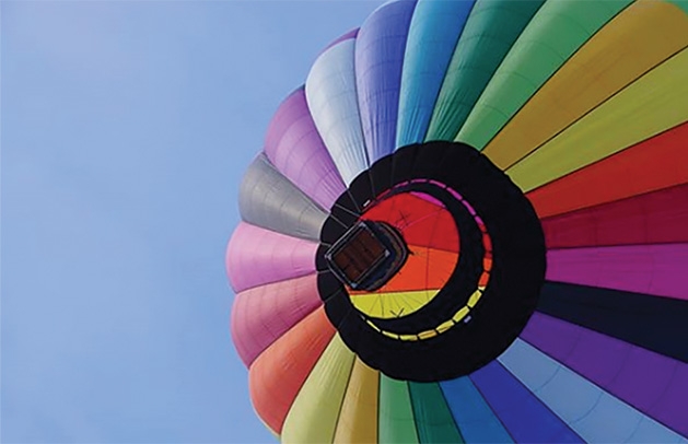 A balloon in the air at Hudson Hot Air Affair 2020