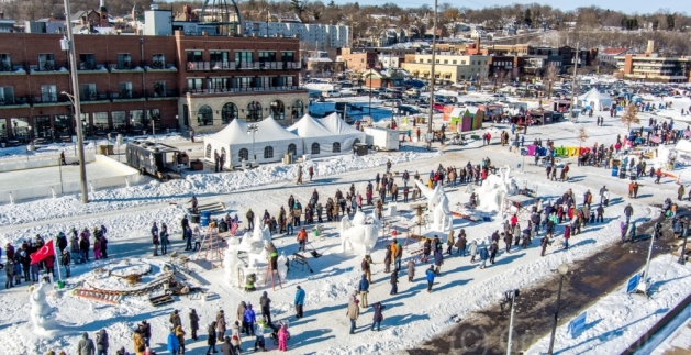 World Snow Sculpting Competition in Downtown Stillwater