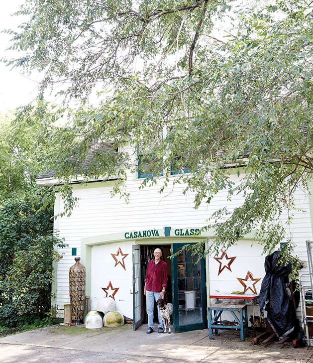 Casanova Glass Patrick Casanova, the artist behind St. Croix Valley glass blowing business Casanova Glass, stands in front of his Hudson home.