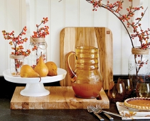 Fall decor on a counter.