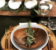 A table decorated for Friendsgiving.