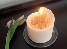 A spiral candle from Afton Candle Company.