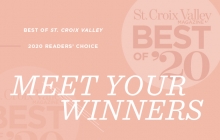 A graphic announcing the St. Croix Valley Magazine Best of St. Croix Valley 2020 winners.