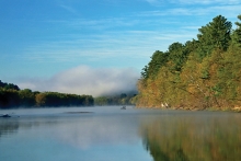 Mist hanging over the St. Croix River.