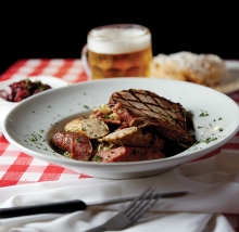 The Schlachplatte, a German dish from the Winzer Stube