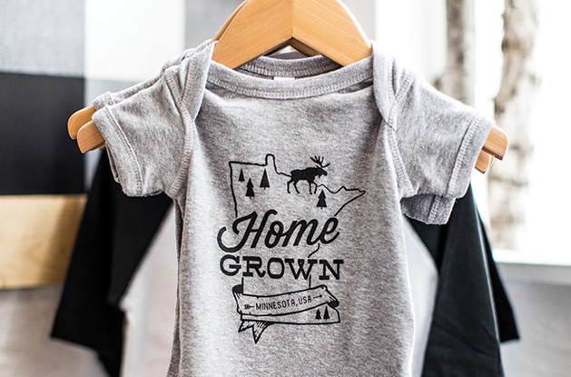 A Minnesota Made T-shirt that reads "Home Grown"