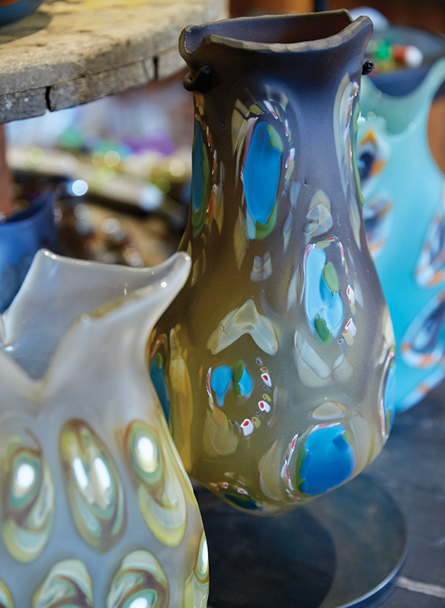 Blown glass by Marlo Cronquist on display at Smith + Trade Mercantile