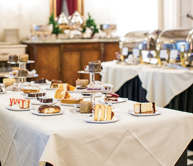 A table set for brunch at Lowell Inn