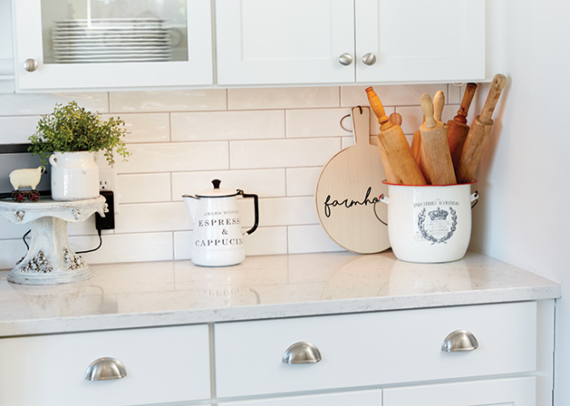 The kitchen counter in the Eikes' home.